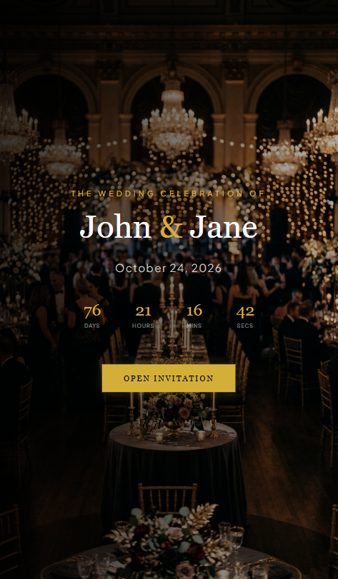 Dark Luxury Wedding Invitation